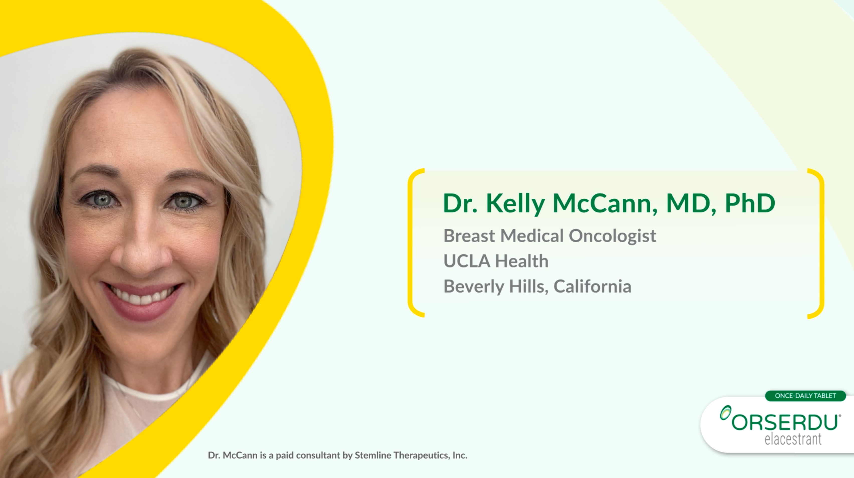 Dr McCann shares her perspectives on ORSERDU and high-burden disease