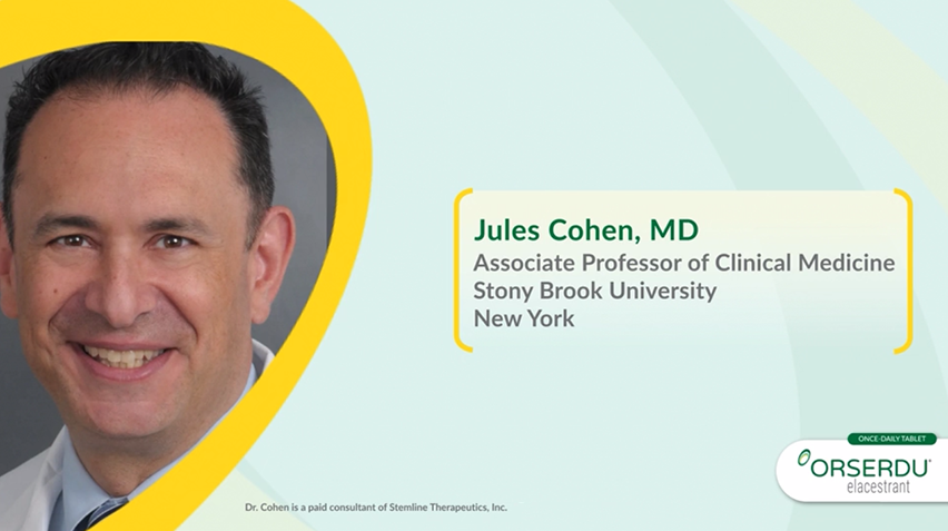 Dr Cohen gives his reasons for choosing ORSERDU in 2nd Line treatment for <br> <em>ESR1-</em>mutated, ER+/HER2- mBC